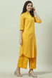 Black Cotton Straight Kurta Pants Set image number 0
