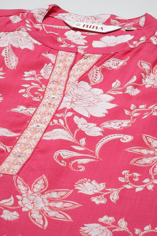 Sky Blue LIVA Straight Printed Kurta image number 5