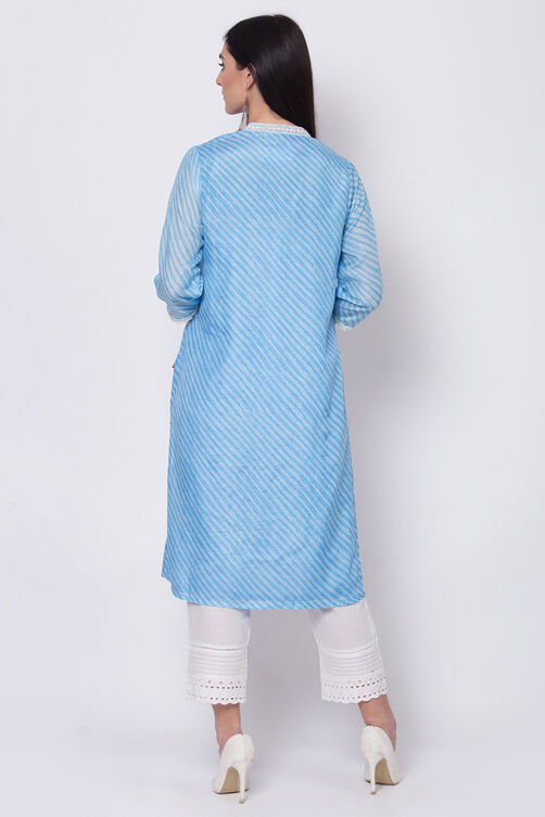 Peach Straight Kurta image number 4