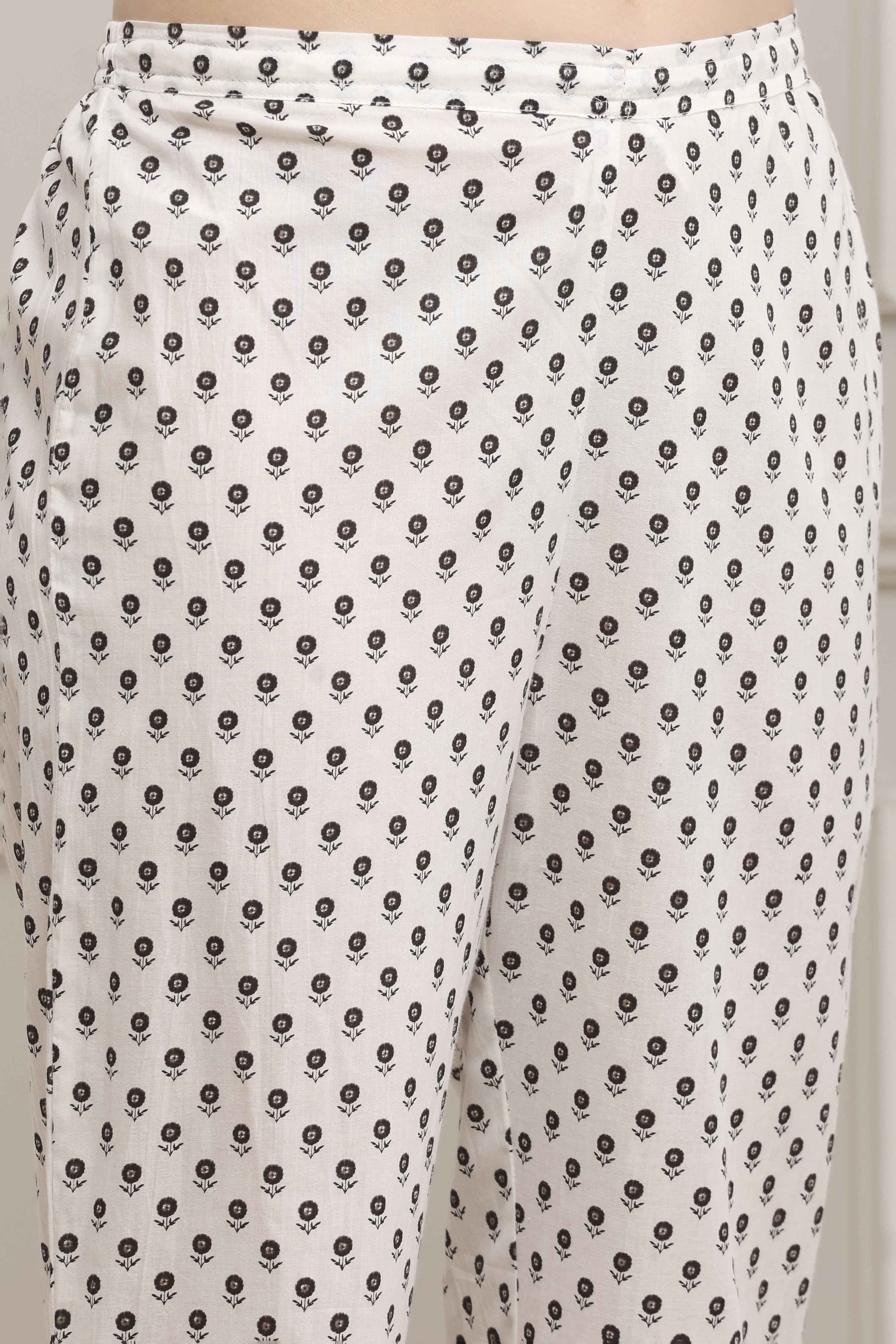 Black Cotton Straight Suit Set image number 2