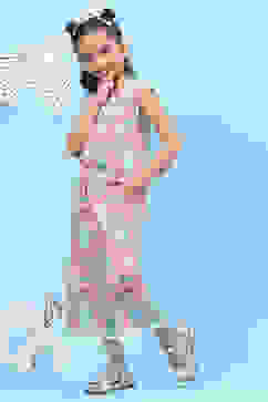 Peach Cotton Straight Jumpsuit image number 2