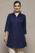 White Cotton Embroidered Straight Short Kurta image number 5