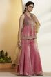 Fuchsia Viscose Blend Embroidered Fusion Set image number 5