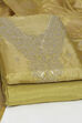 Green Tissue Machine Embroidered Unstitched Suit Set image number 5
