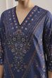 Blue Cotton Straight Printed Suit Set image number 1