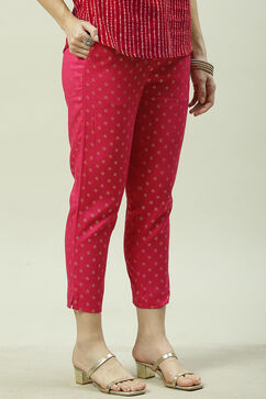 Fuschia Viscose Narrow Pant image number 3