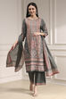 Grey Cotton Printed Straight Suit Set image number 6