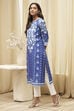 Indigo Cotton Straight Kurta image number 2