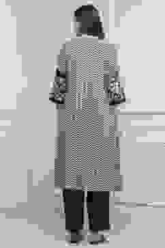 Black Modal Printed Straight Suit Set image number 4