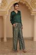 Emerald Green Art Silk Sequinned Co-ord Set image number 5