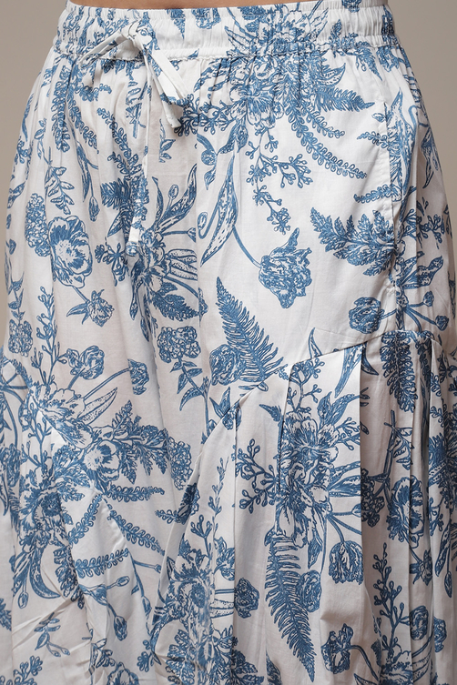 Indigo Cotton Straight Kurta Cross Yoke Salwar 2 Piece Set image number 6