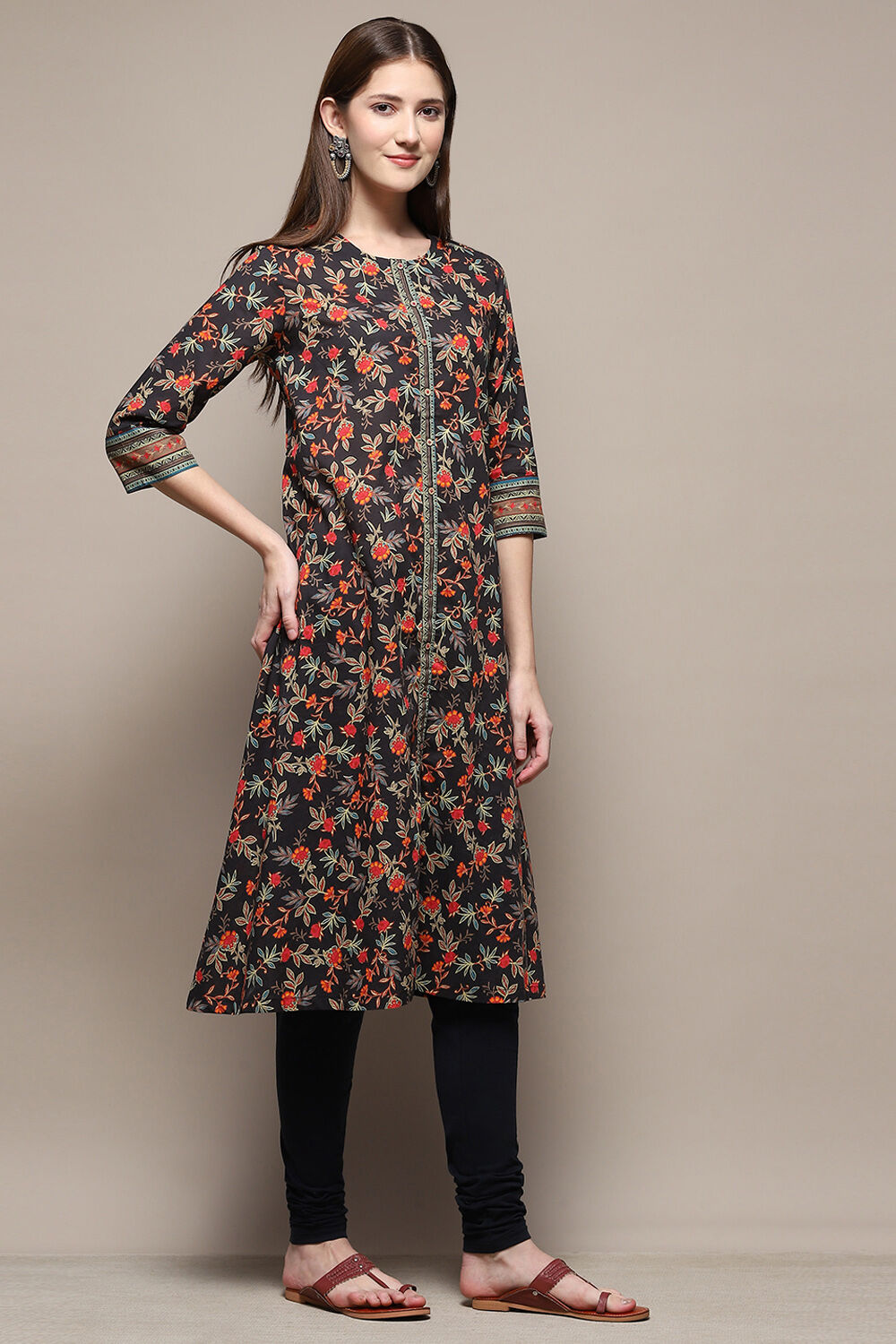 Black Cotton Blend Straight 2 Piece Set image number 5