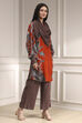 Orange Viscose Printed Fusion Set image number 5