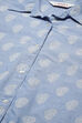 Powder Blue Cotton Printed Shirt image number 5