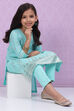 Blue Cotton Straight Printed Kurta Set image number 5