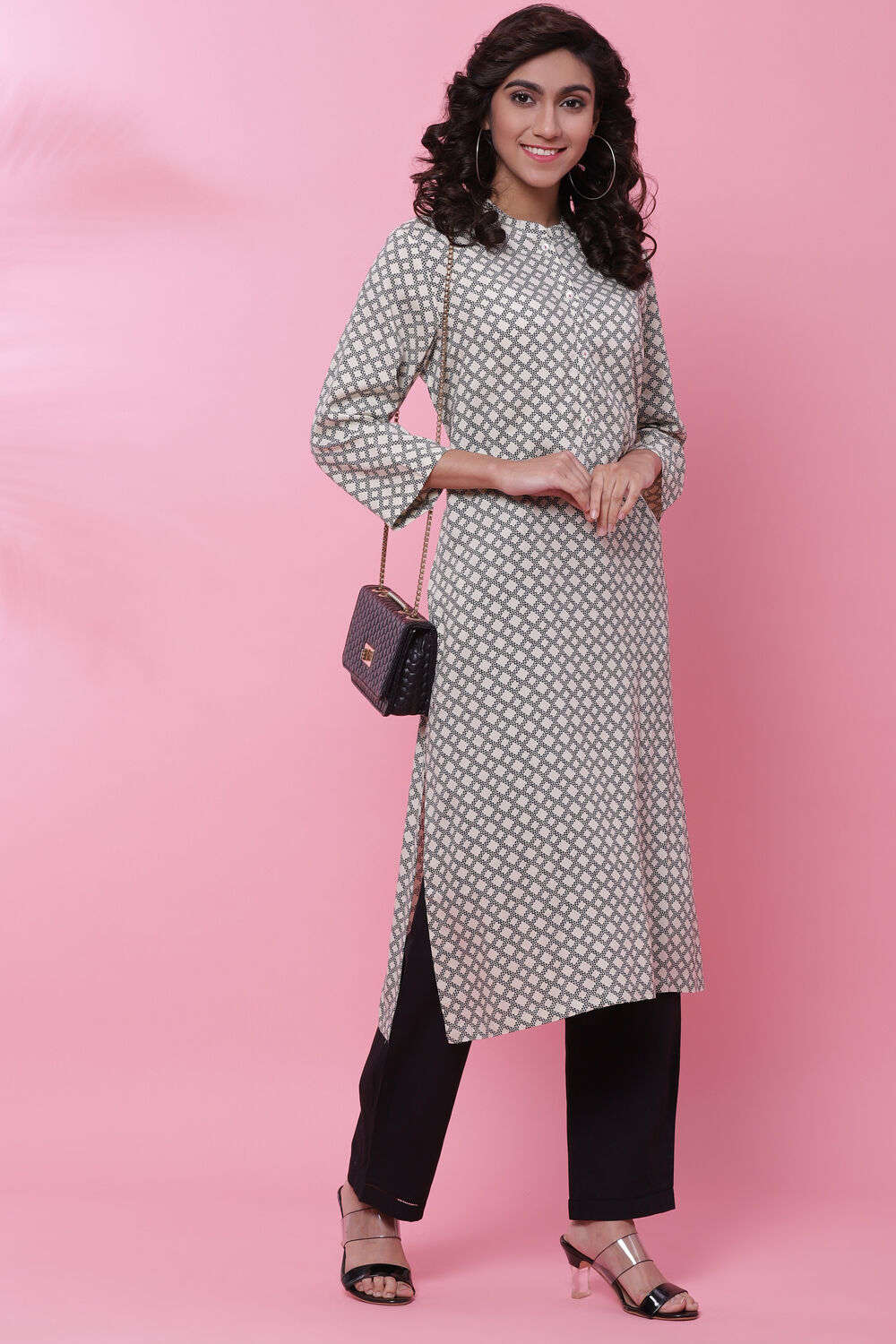 Blue Rayon A-Line Kurta image number 5