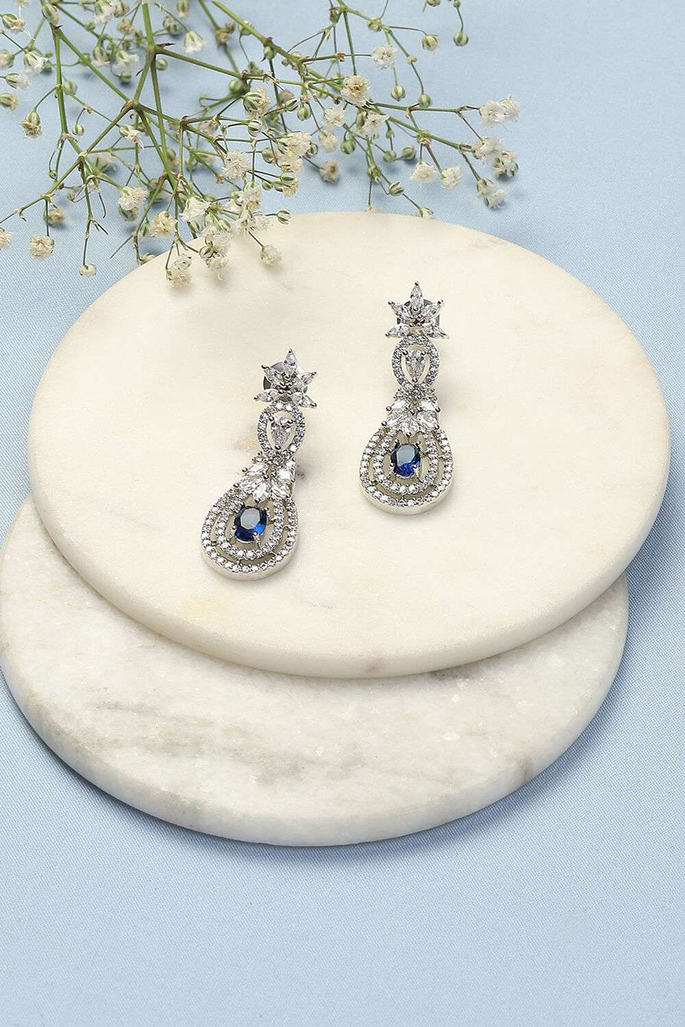 Navy Brass Earrings image number 0