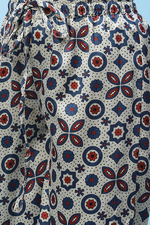 Blue Art Silk Girls Straight  Kurta Palazzo Suit Set image number 6