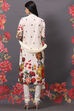 Off White Cotton Silk Straight Printed Suit Set image number 5