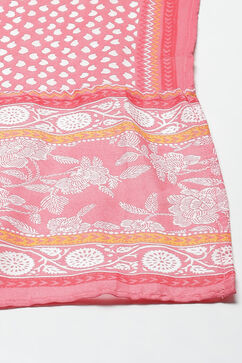 White & Pink Cotton Anarkali Kurta Churidar Suit Set image number 3
