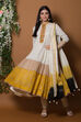 White And Red Flared Suit Set By Anju Modi image number 0
