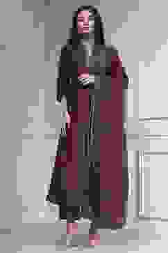 Purple Printed Anarkali Suit Set image number 6