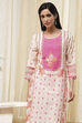 Pink Cotton Printed Straight Kurta image number 1