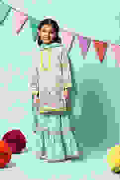 Green Cotton Straight Kurta Garara Suit Set image number 5