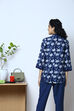 Indigo Cotton Shirt Printed Kurti image number 5