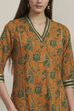 Mustard Yellow Cotton Printed Kurta Set image number 1