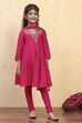 Pink Viscose Solid Kalidar Suit Set image number 5