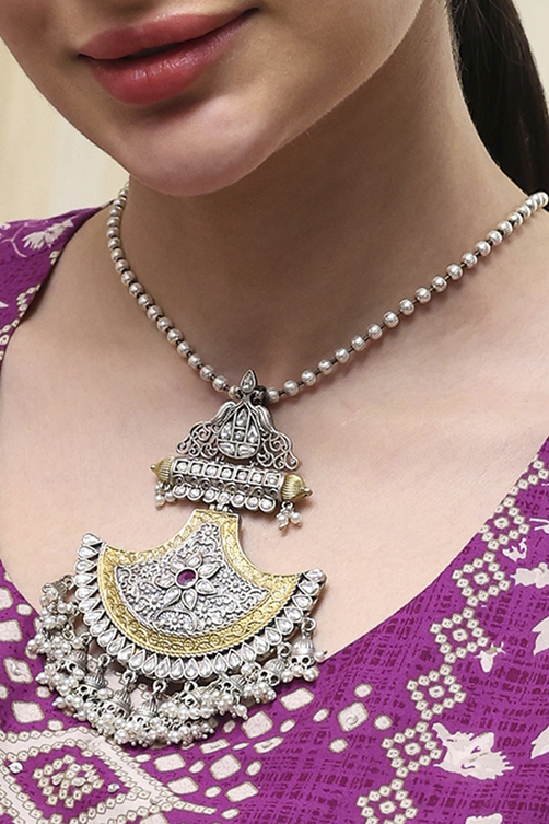 Oxidised-Gold Brass Necklace image number 1