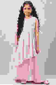 Onion Pink Art Silk Flared Gown image number 0