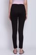 Black Viscose Lycra Solid Leggings image number 4