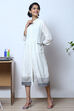 White Cotton A-Line  Yarndyed Kurta Dress image number 3