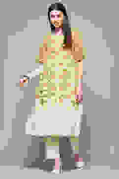 Ochre Rayon Straight Kurta Set image number 0