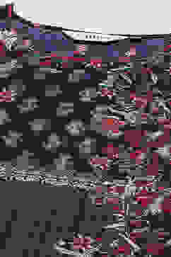 Navy LIVA Straight Printed Kurta image number 1