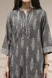 Grey Cotton Straight Yarndyed Kurta image number 1
