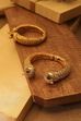 Gold Plated Brass Textured Bangles image number 2