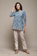Rose Pink Polyester Straight Printed Kurti image number 0
