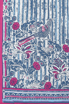 Blue Cotton A-Line Kurta Palazzo Suit Set image number 3