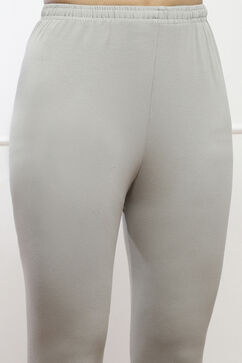 Grey Cotton Blend Solid Churidar image number 1