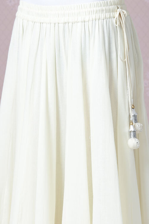 Off White Cotton Fusion Wear 3 Piece Set image number 5