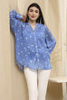 Blue Printed Straight Shirt image number 0