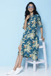 Peach Rayon A-line Printed Kurta Dress image number 5