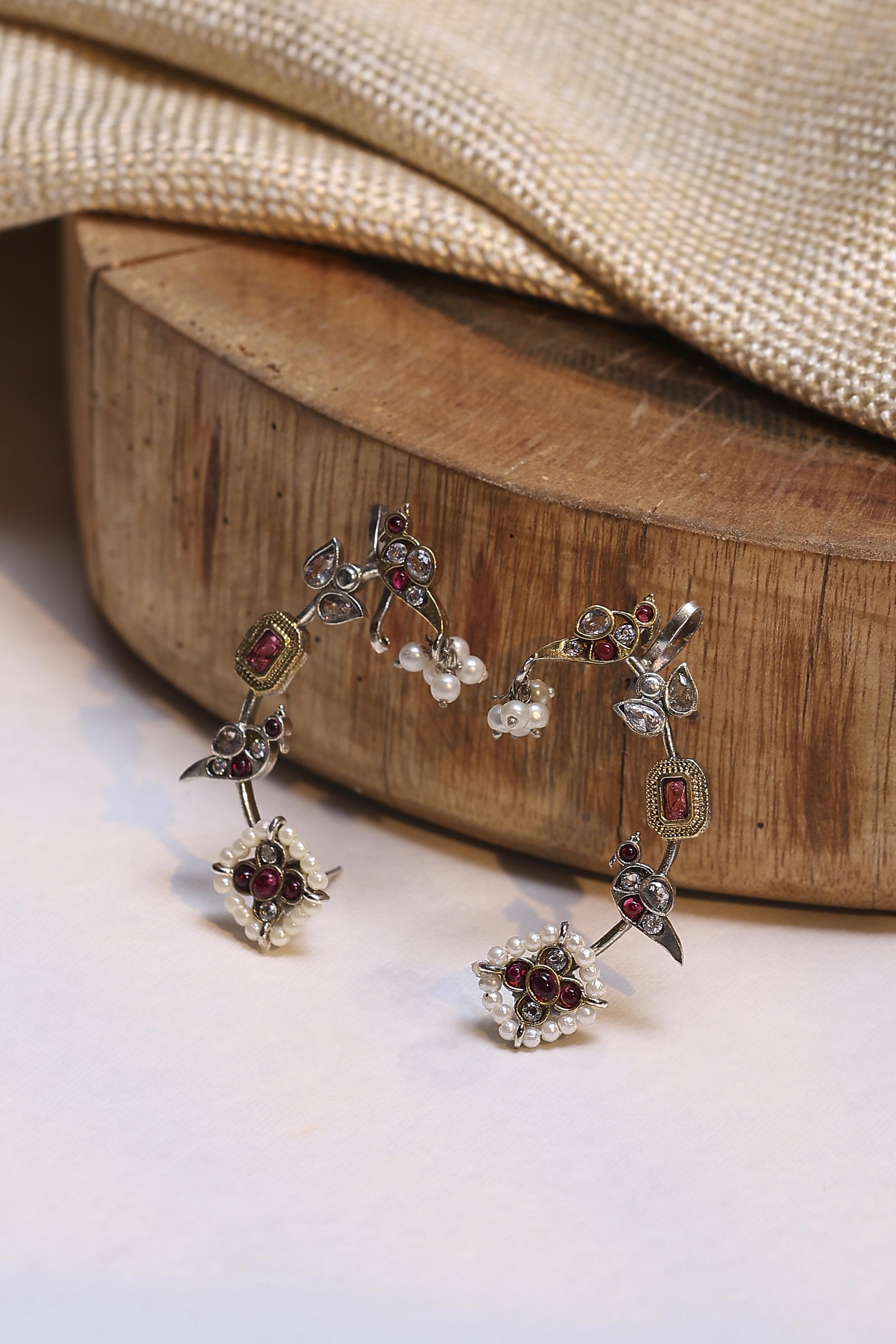 Dark Pink Brass Earcuff image number 0