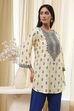 Beige Viscose Printed Straight  Short Kurta image number 4