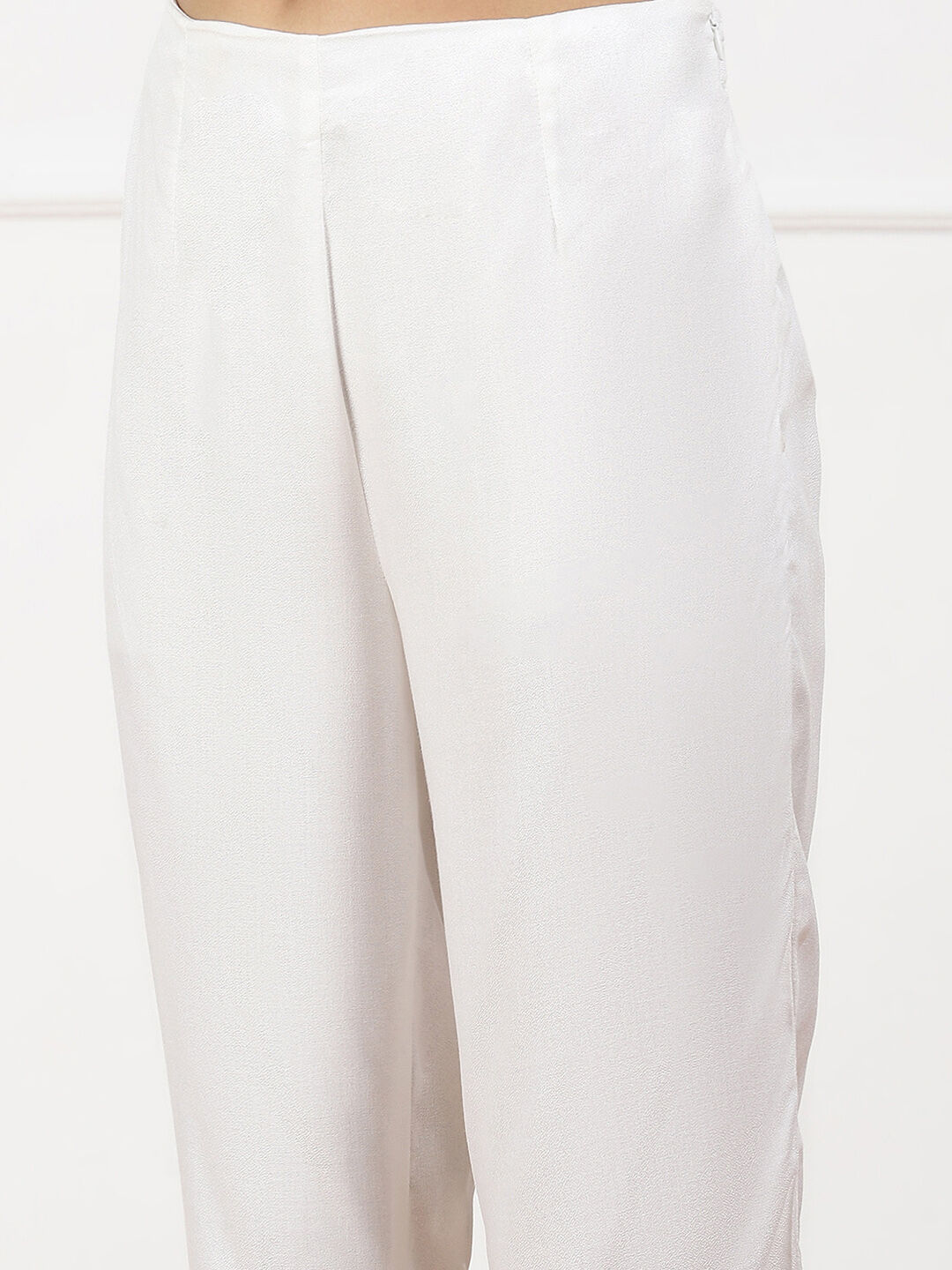 Maroon Viscose Slim Solid Pants image number 1