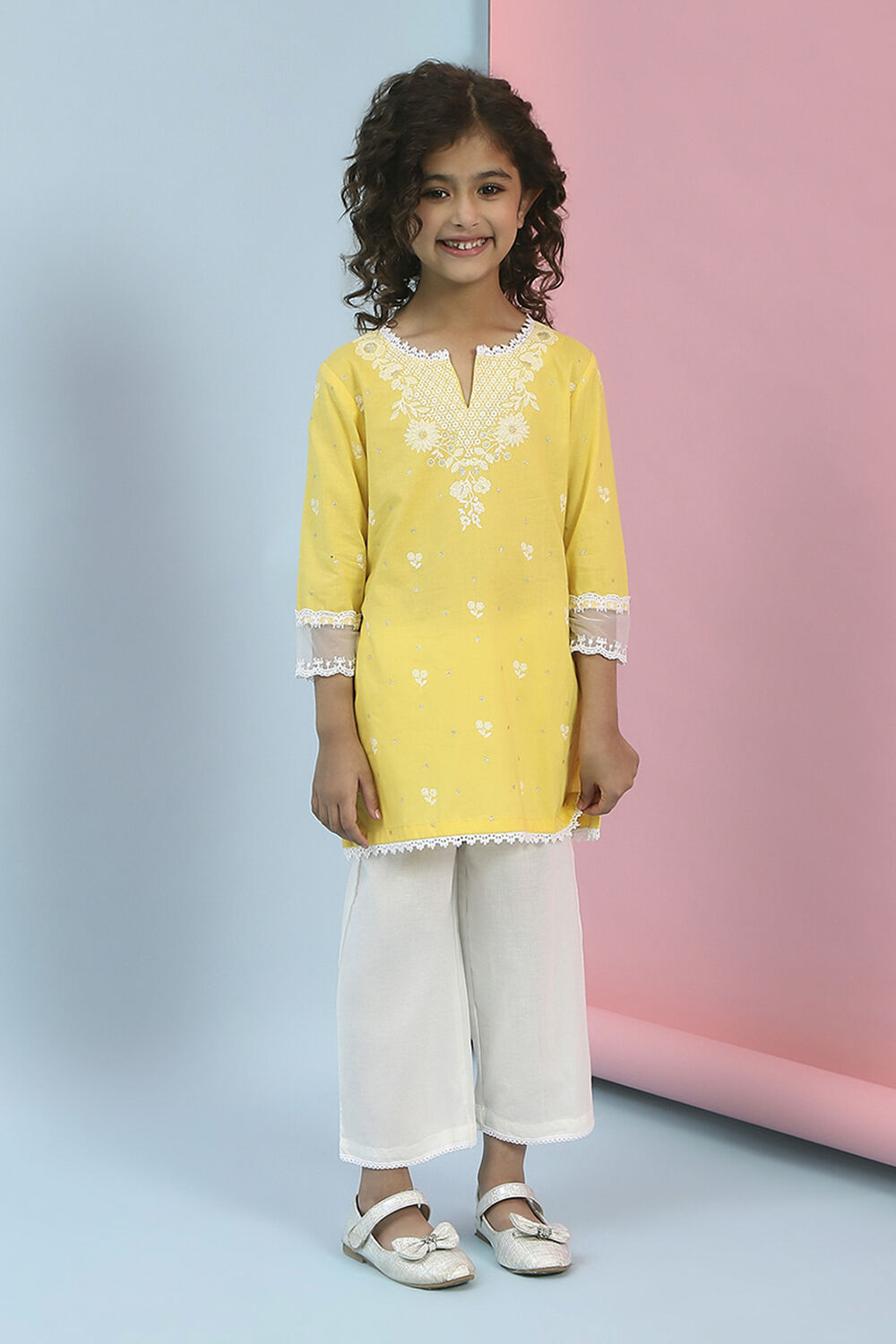 Coral Cotton Printed Straight Suit Set image number 6