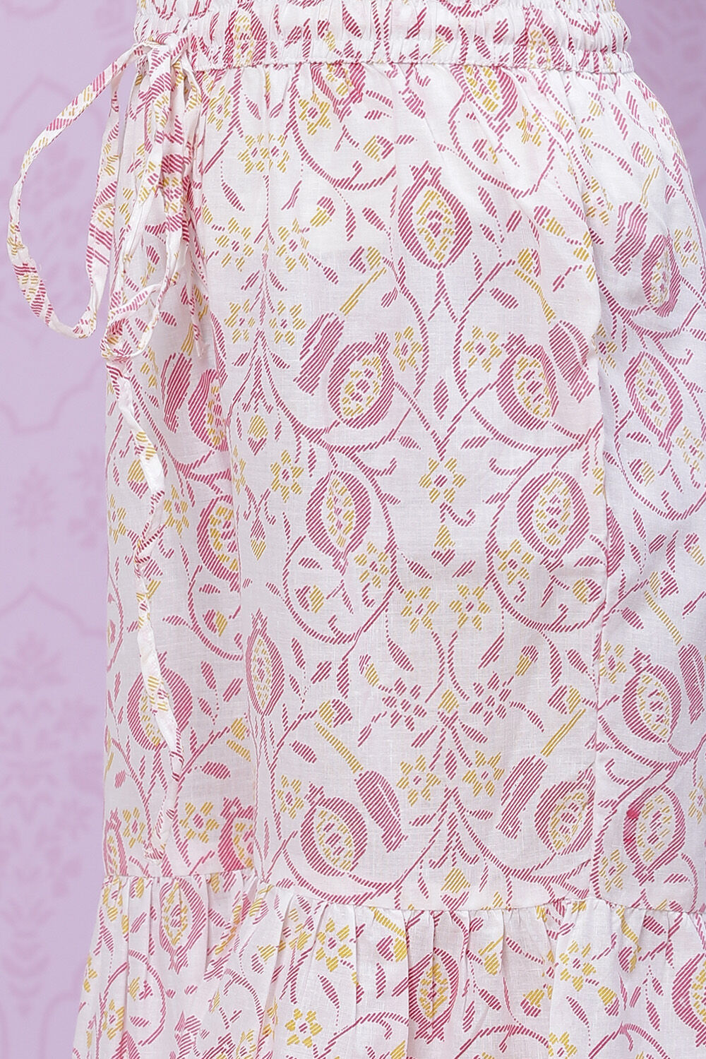 Red Art Silk Straight Top image number 5